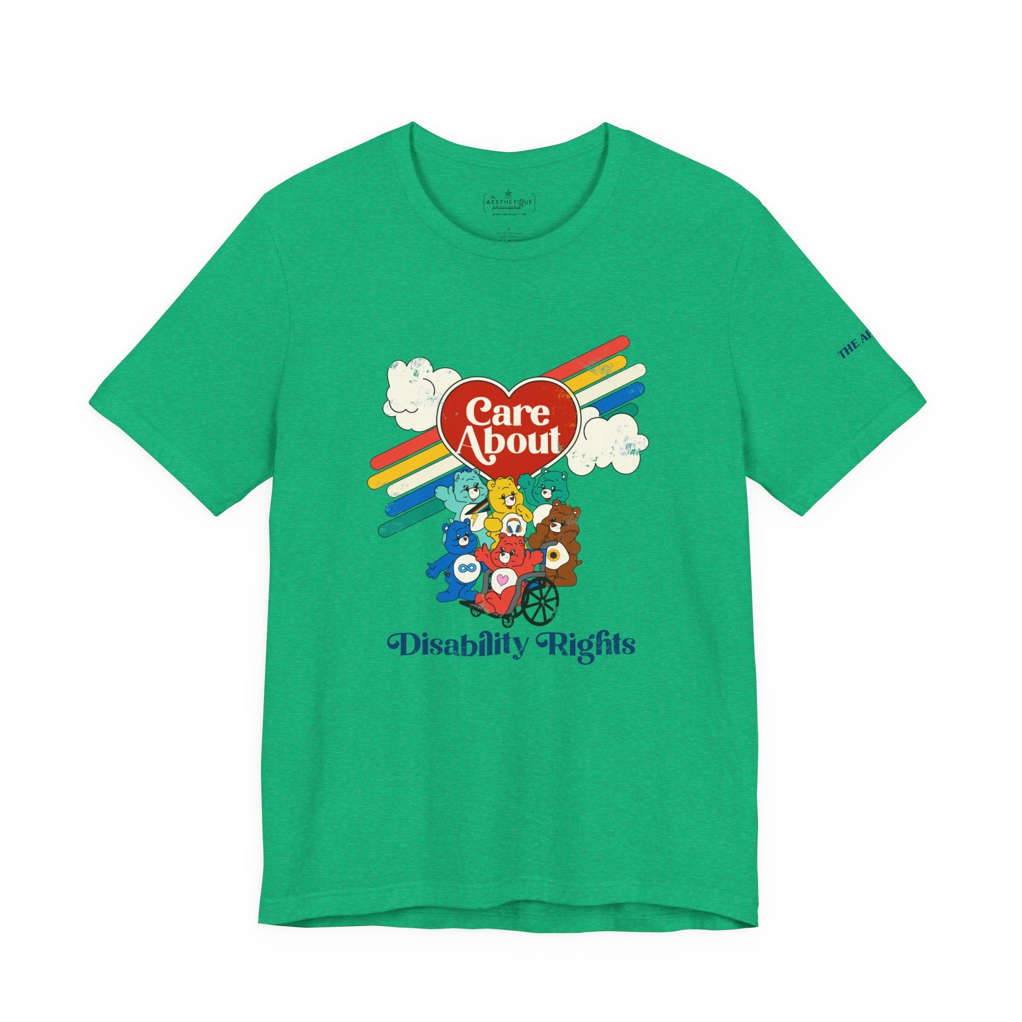 Care About Disability Rights - Retro 80s Vibe - Unisex Jersey Short Sleeve Tee