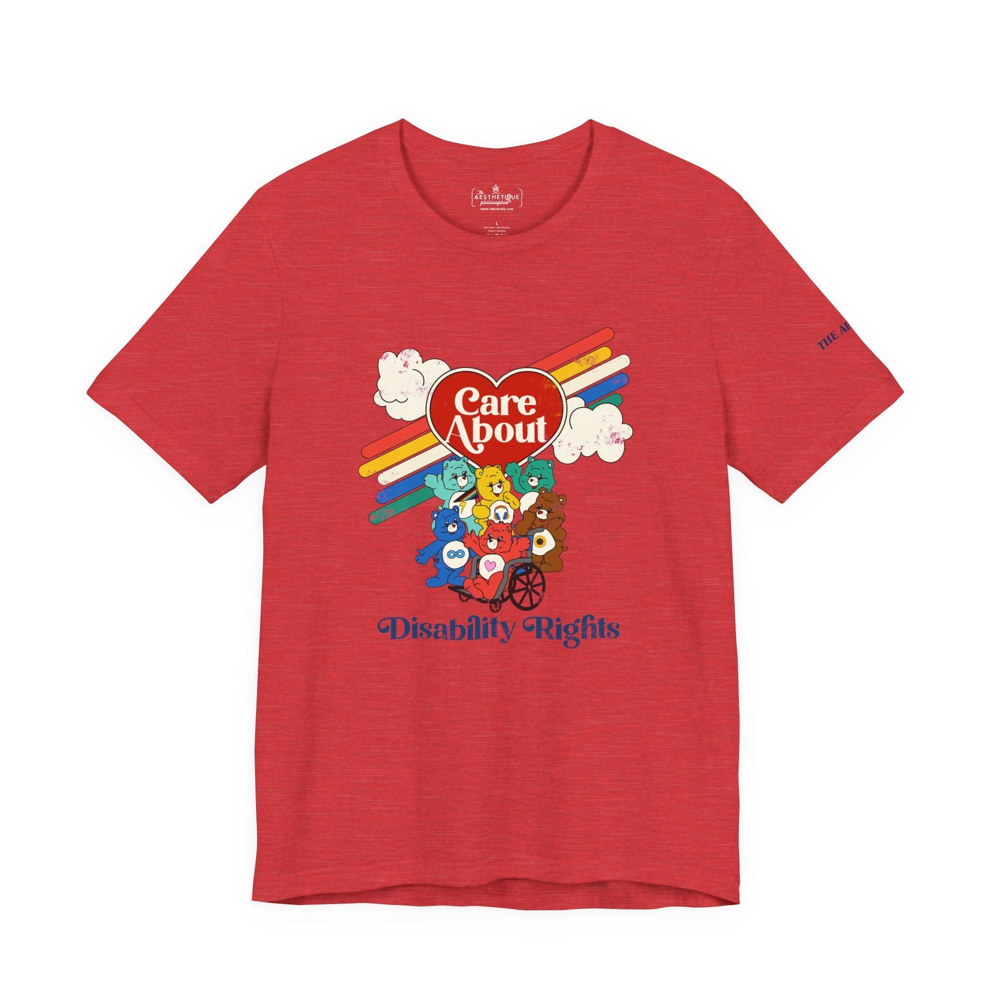 Care About Disability Rights - Retro 80s Vibe - Unisex Jersey Short Sleeve Tee