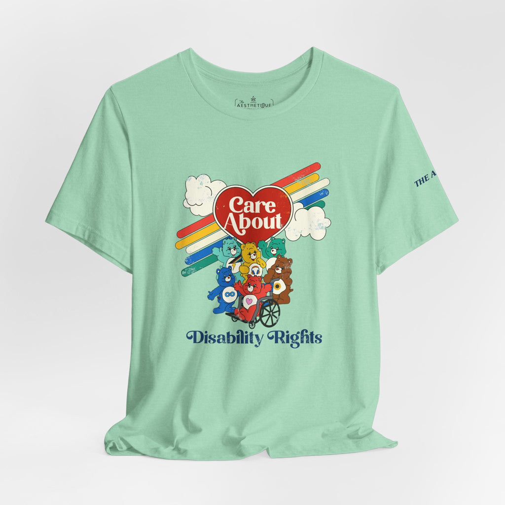 Care About Disability Rights - Retro 80s Vibe - Unisex Jersey Short Sleeve Tee
