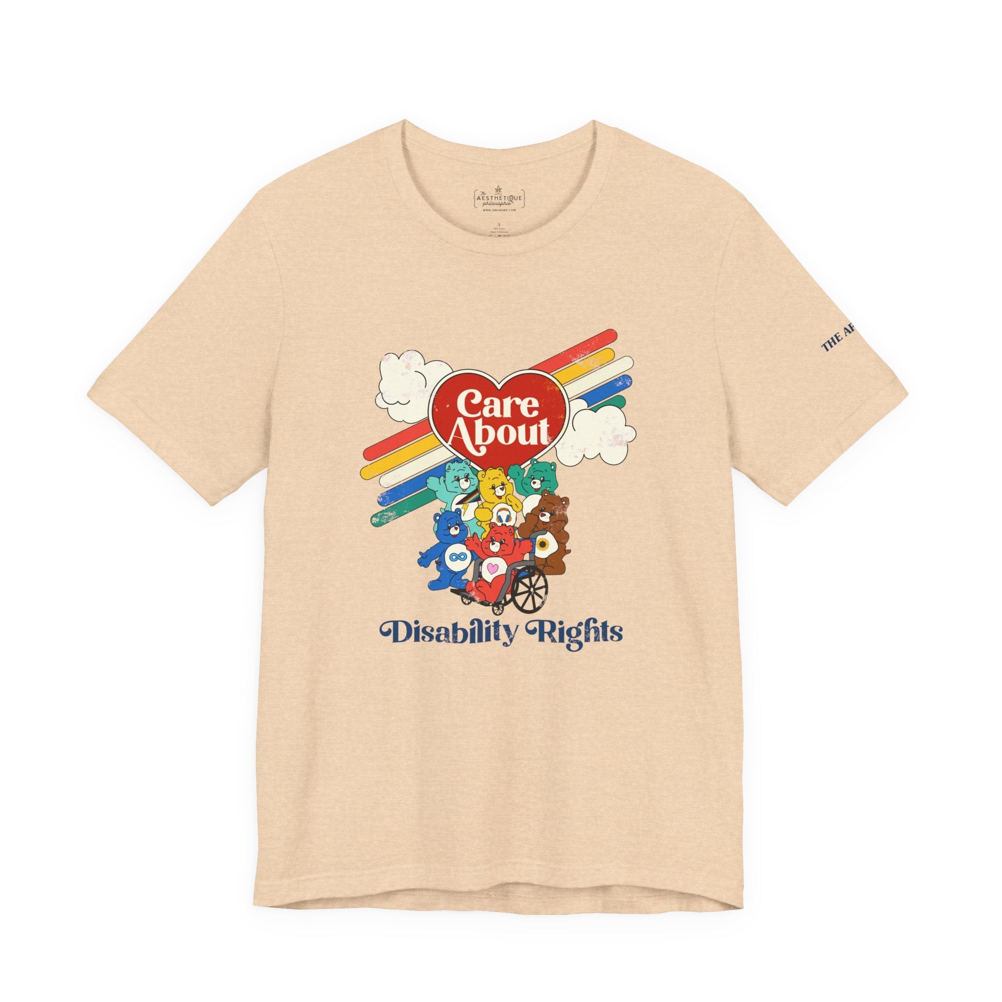 Care About Disability Rights - Retro 80s Vibe - Unisex Jersey Short Sleeve Tee