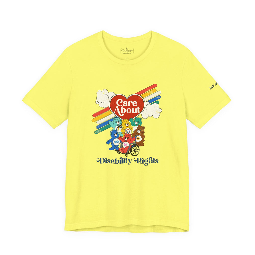 Care About Disability Rights - Retro 80s Vibe - Unisex Jersey Short Sleeve Tee